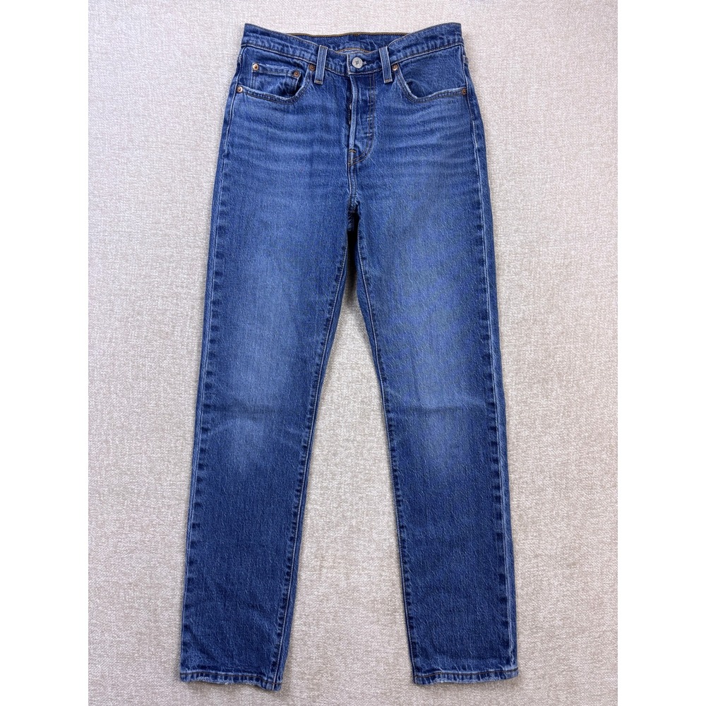 Levis 501 Original Fit Jeans Womens 27x32 Medium Wash Straight Leg 12501-0396